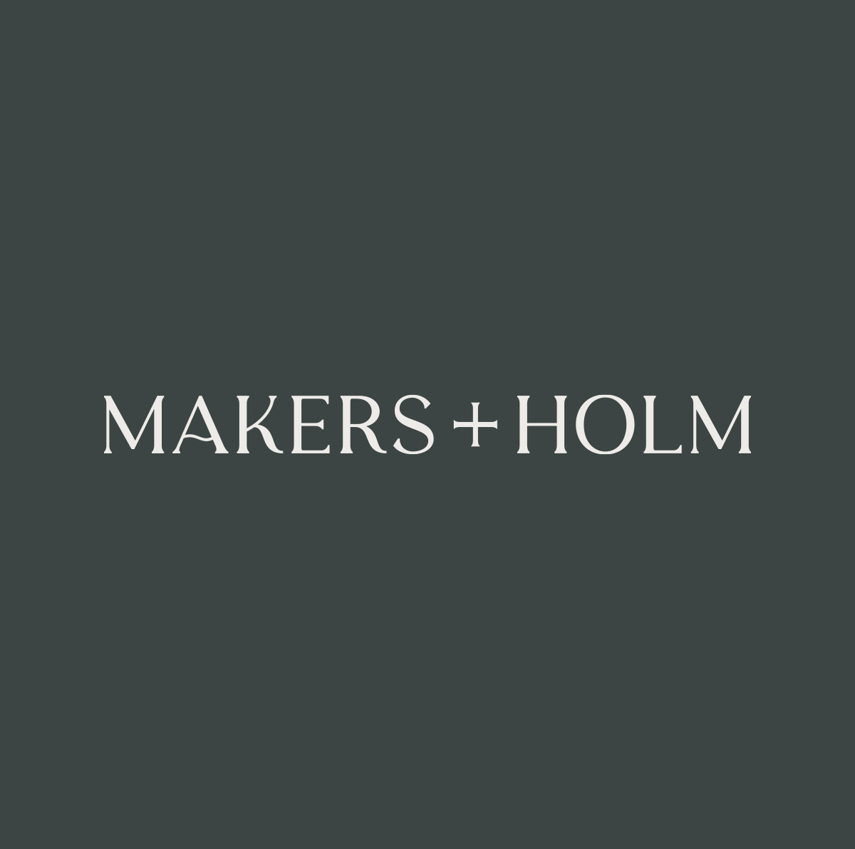 Makers+Holm 全屋建材家居家具品牌logo設(shè)計“MH“花押字母徽標(biāo)，自然優(yōu)雅