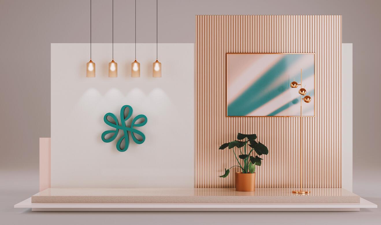 Plena皮膚科美容護(hù)理診所logo設(shè)計品牌vi形象設(shè)計，綠粉雙色漸變風(fēng)格