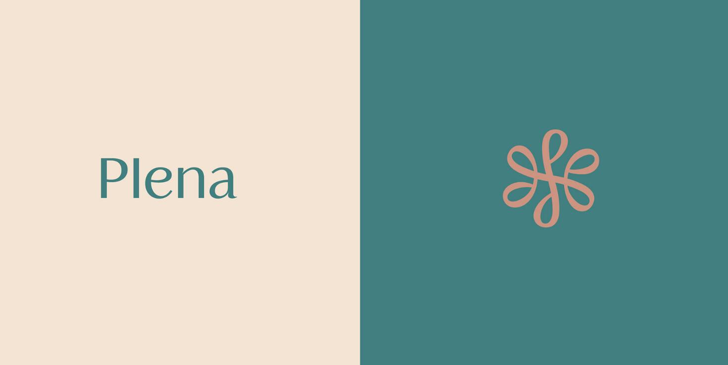 Plena皮膚科美容護(hù)理診所logo設(shè)計品牌vi形象設(shè)計，綠粉雙色漸變風(fēng)格