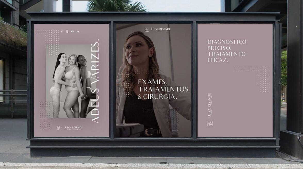 Luisa Resend 博士醫(yī)學(xué)美容診所logo設(shè)計LR組合與暗粉灰vi設(shè)計