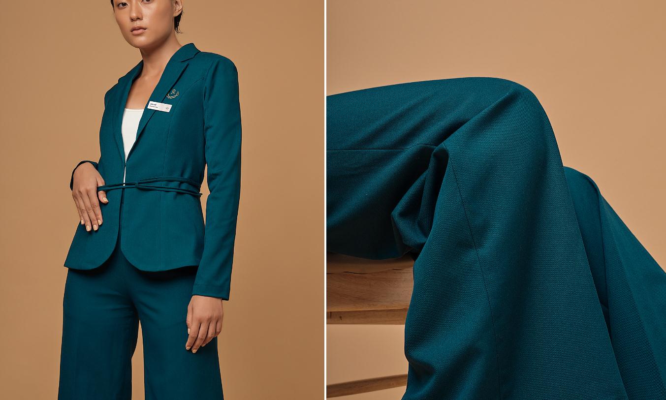 Ruco非手術(shù)美容與皮膚護(hù)理醫(yī)療logo設(shè)計vi設(shè)計。青黑色金色奢侈風(fēng)與循環(huán)交叉線條-制服設(shè)計