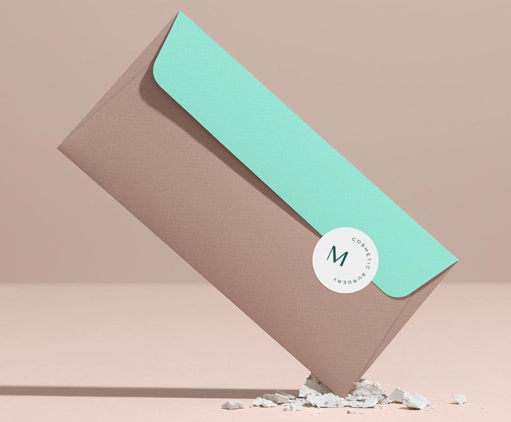 Musāh 美容整形外科診所品牌視覺形象VI設(shè)計(jì)，藍(lán)綠色粉色三色搭配