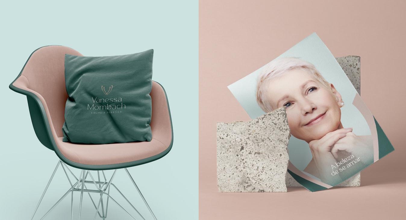 Vanessa 中老年女性美容整形醫(yī)生品牌vi形象設(shè)計(jì)logo設(shè)計(jì)。V字母識(shí)別與綠淺綠粉三色