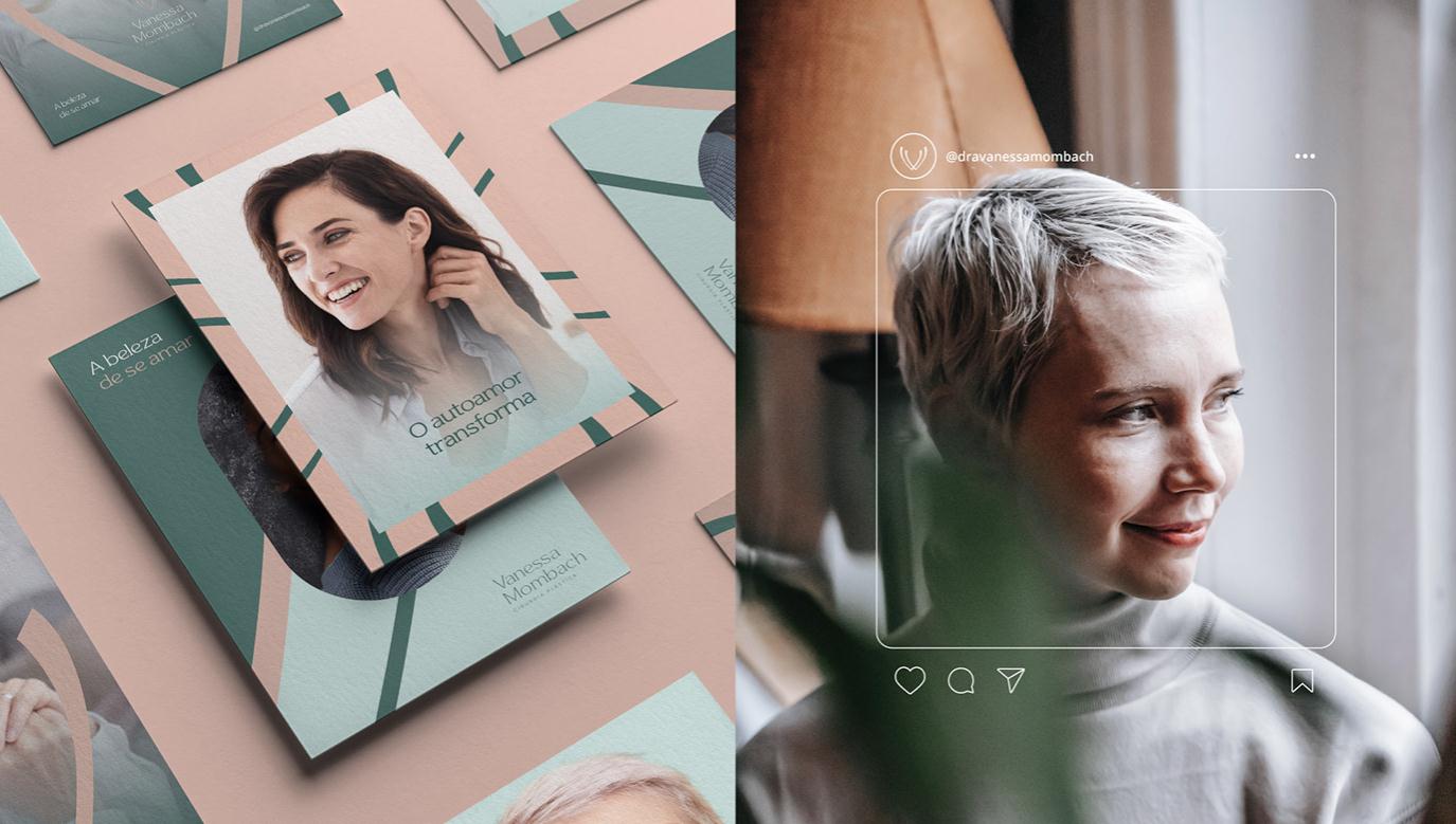 Vanessa 中老年女性美容整形醫(yī)生品牌vi形象設(shè)計(jì)logo設(shè)計(jì)。V字母識(shí)別與綠淺綠粉三色