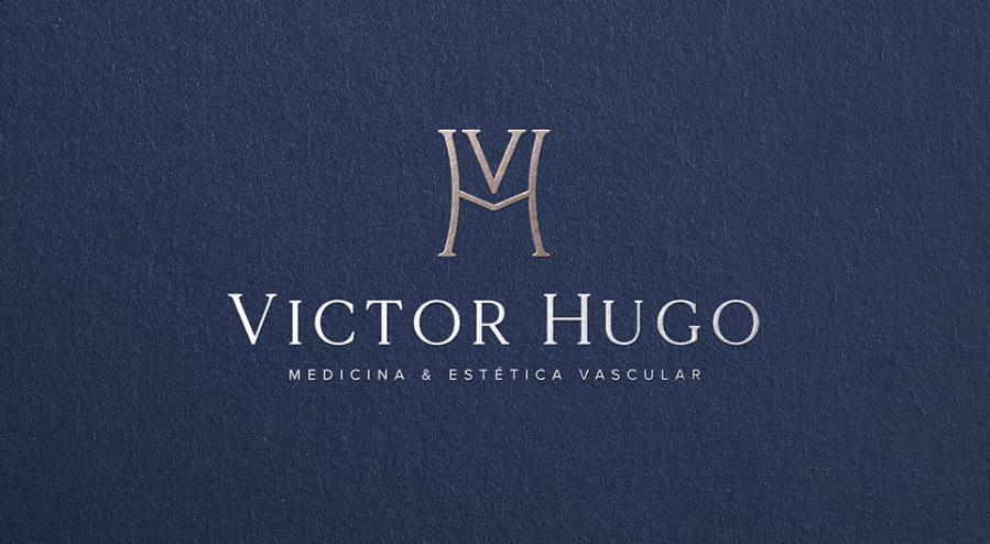 ViH血管醫(yī)學(xué)私人診所品牌識(shí)別logo設(shè)計(jì)，皇家深藍(lán)色和玫瑰色膚色