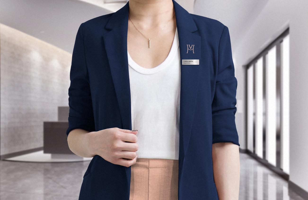 ViH血管醫(yī)學(xué)私人診所品牌識(shí)別logo設(shè)計(jì)，皇家深藍(lán)色和玫瑰色膚色