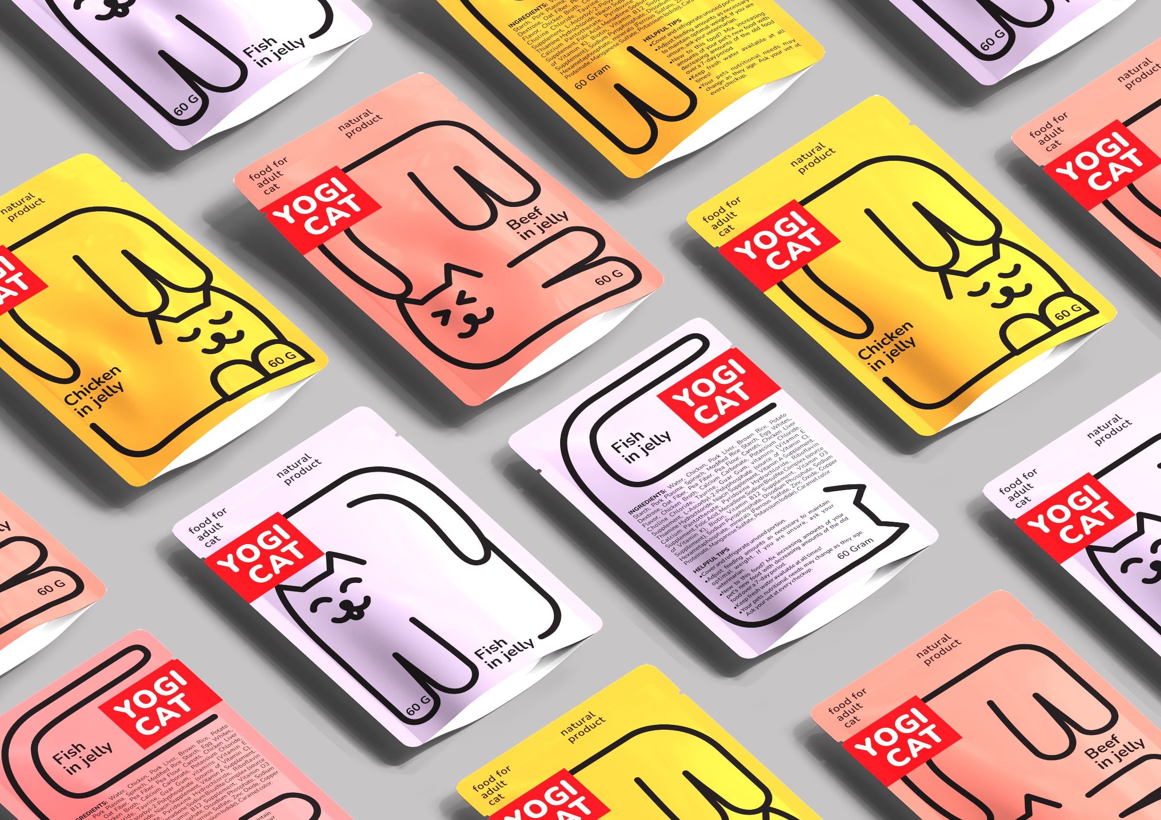 寵物食品包裝:Yogi Cat 貓咪濕糧包裝設(shè)計(jì)“極簡線條插畫” 寵物食品包裝:Yogi Cat 貓咪濕糧包裝設(shè)計(jì)“極簡線條插畫”