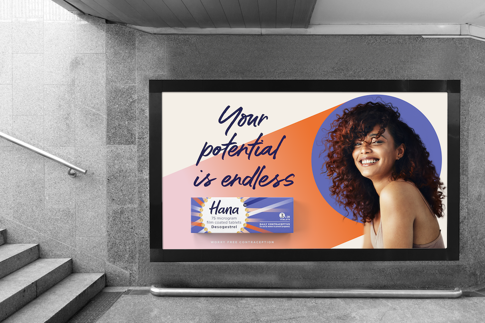 OTC非處方藥HANA避孕藥品牌創(chuàng)建-視覺形象識別與logo包裝宣傳廣告設計