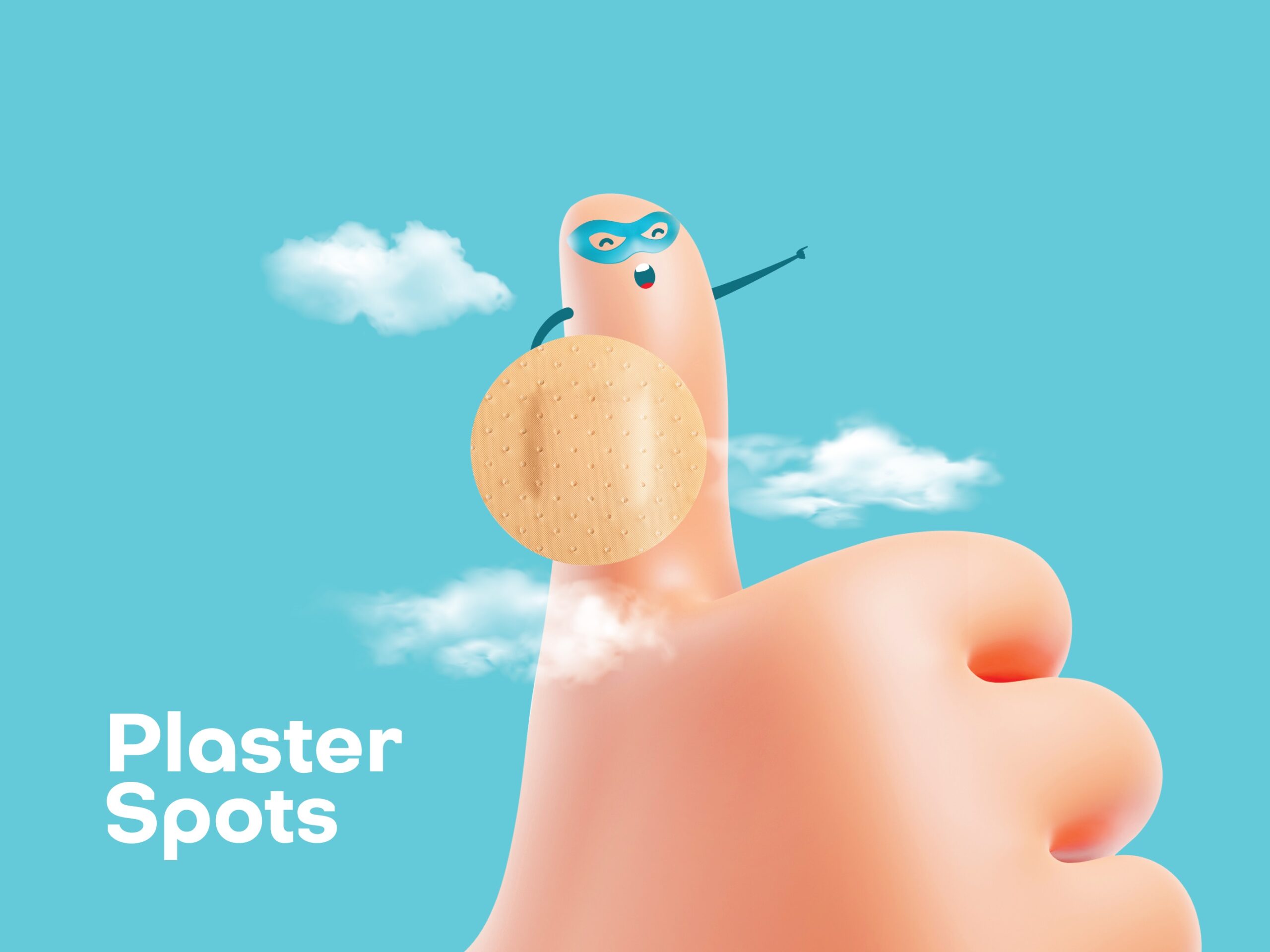 BPositive創(chuàng)可貼包裝設(shè)計(jì),3D擬人卡通手部造型