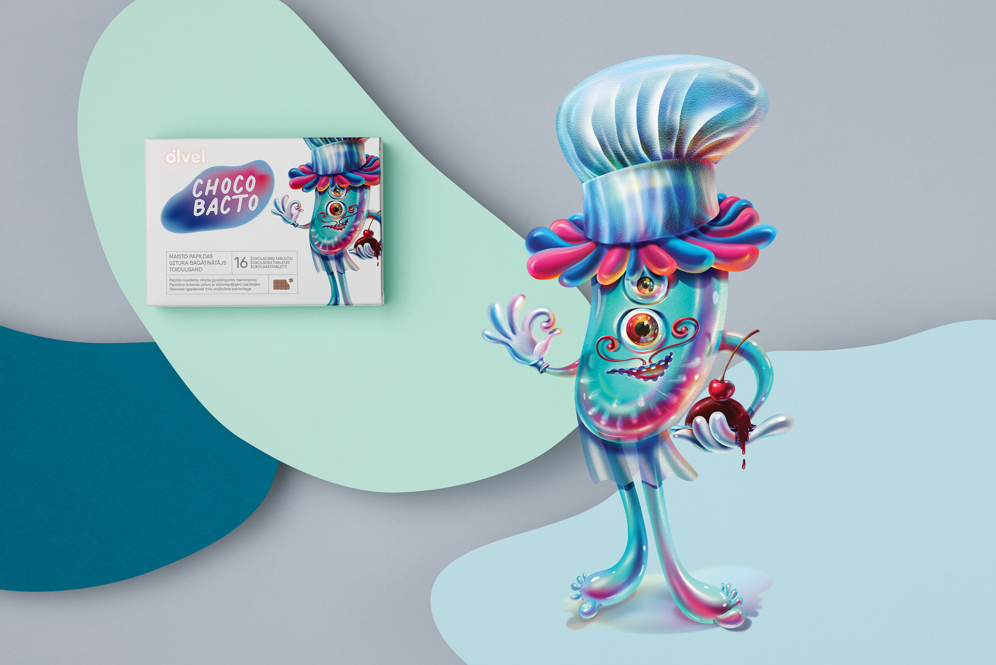 OLVEL 兒童維生素營(yíng)養(yǎng)補(bǔ)充劑保健品包裝設(shè)計(jì)“魔法人物”插畫(huà)