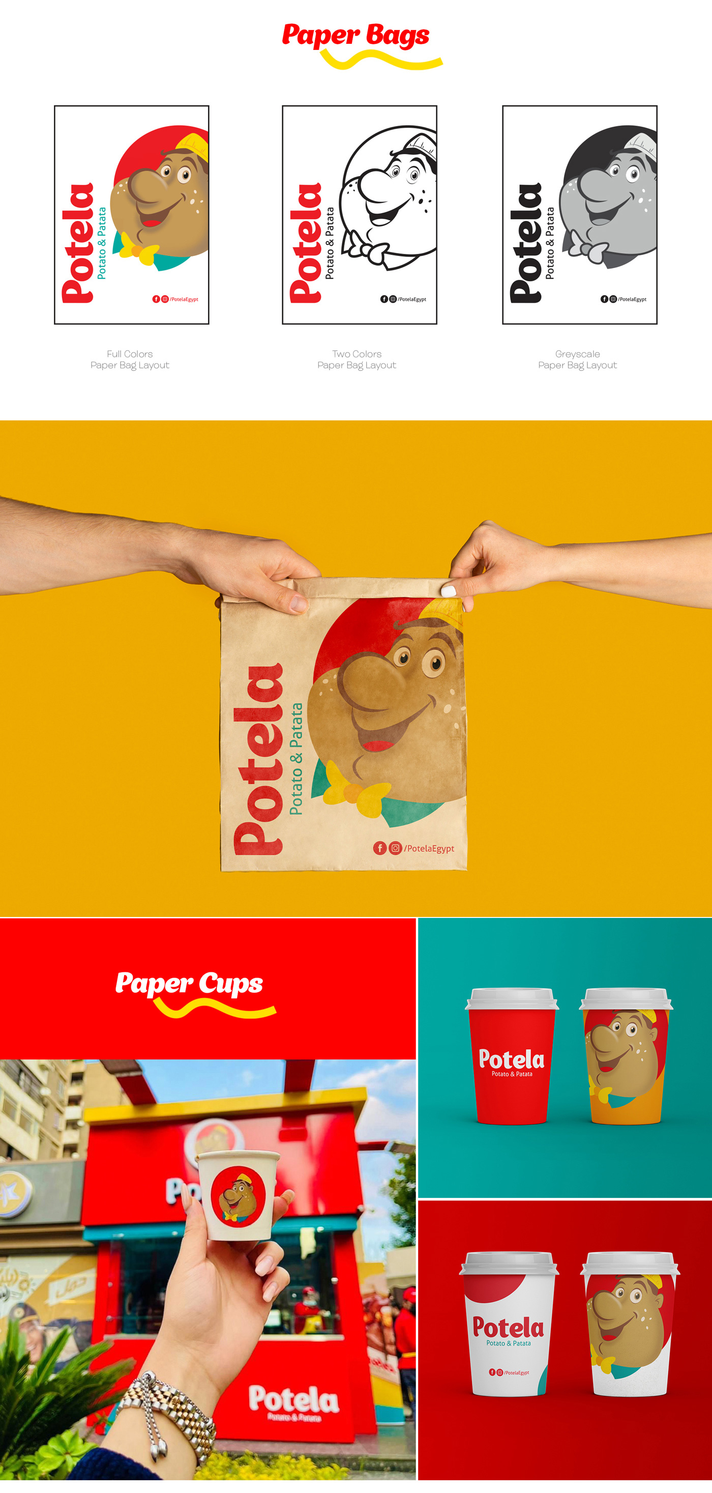Potela餐廳餐飲品牌形象視覺識別vi設(shè)計“豐富配色”與”大鼻子土豆“吉祥物設(shè)計 Potela餐廳餐飲品牌形象視覺識別vi設(shè)計“豐富配色”與”大鼻子土豆“吉祥物設(shè)計