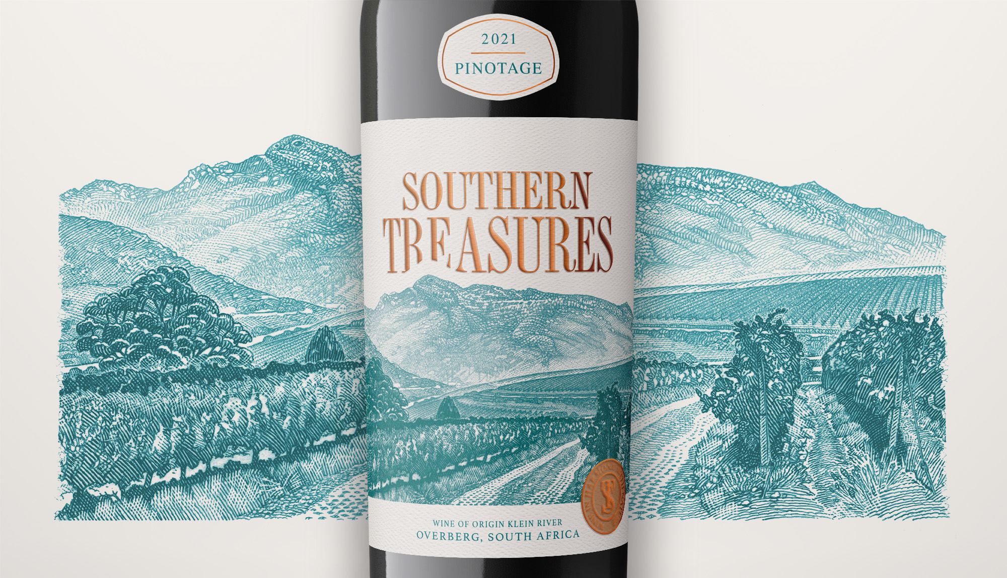 非洲奧弗伯格葡萄酒品牌設(shè)計包裝設(shè)計“ 山脈插畫”