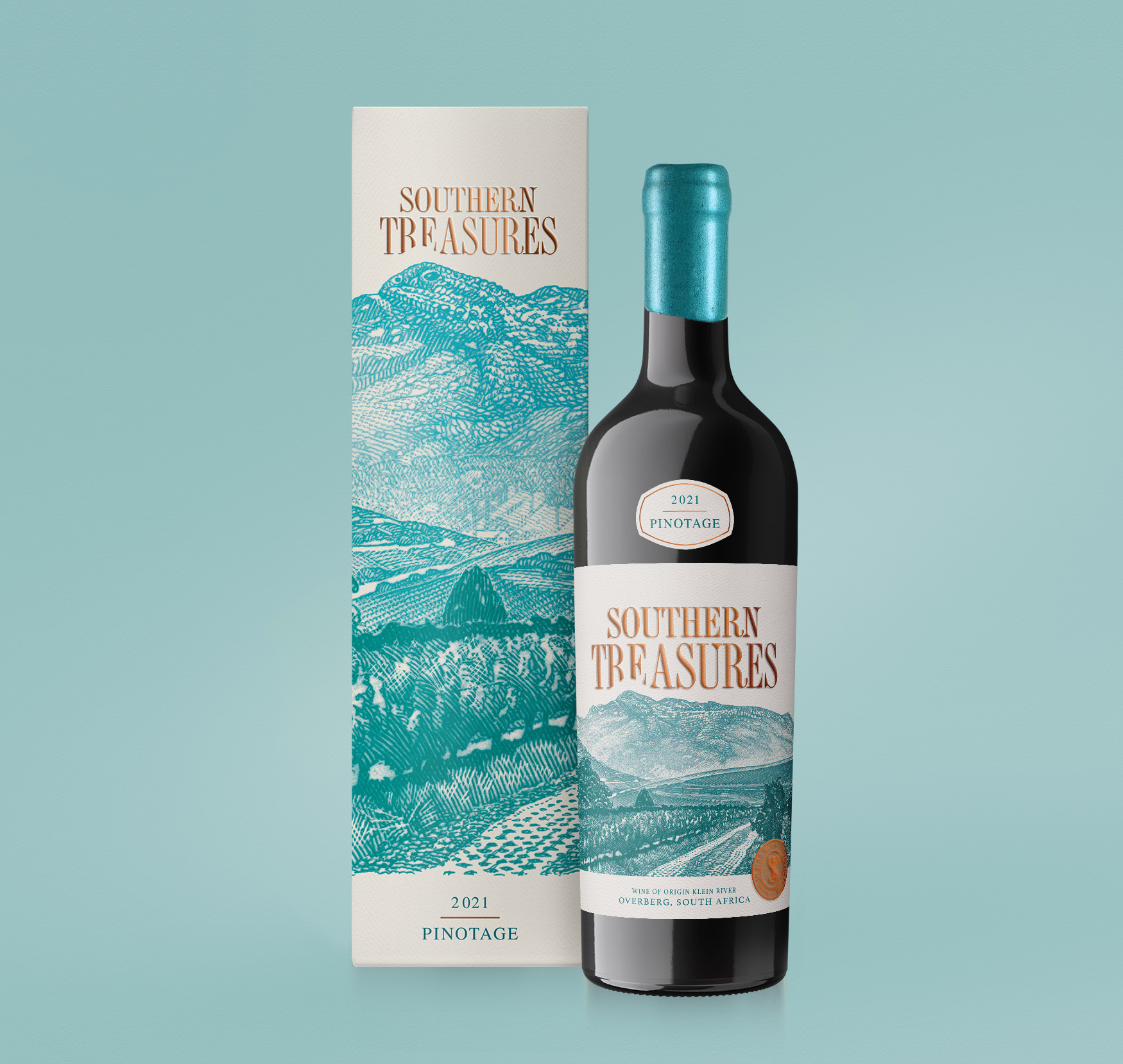 非洲奧弗伯格葡萄酒品牌設(shè)計包裝設(shè)計“ 山脈插畫”