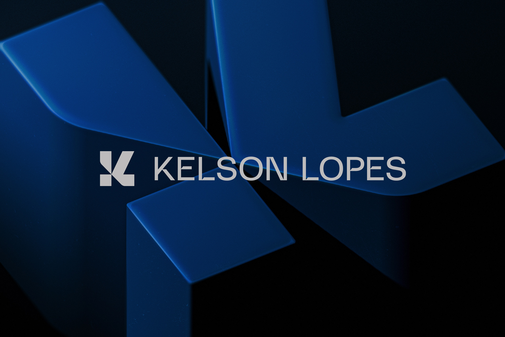 Kelson Lopes律師事務所品牌logo設計vi設計，正方形字母kL結合logo與海軍藍灰配色