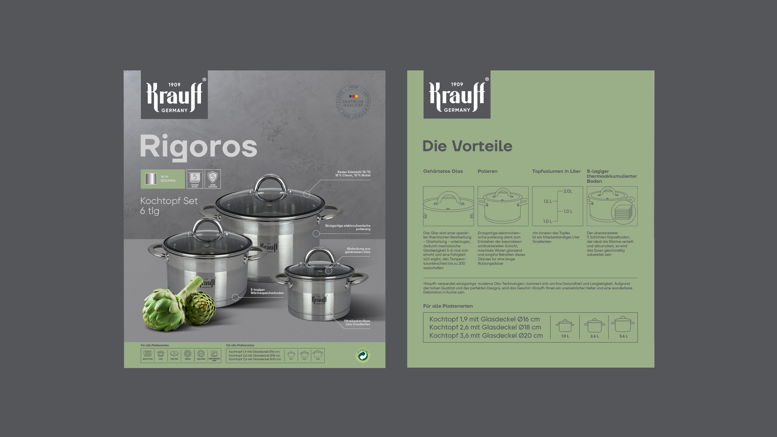 J?rgen Krauf 不銹鋼鍋具刀具品牌包裝設(shè)計(jì)logo設(shè)計(jì)