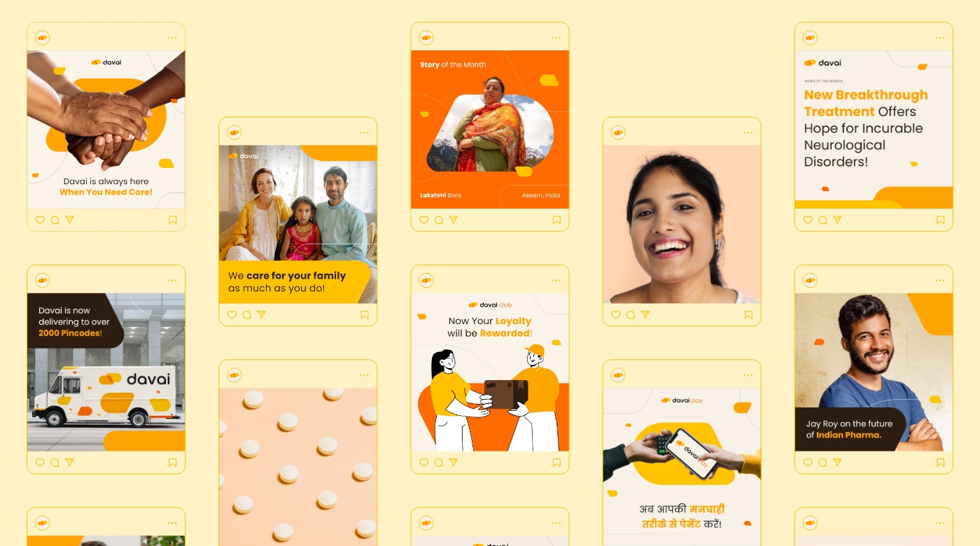 B2B制藥Davai平臺logo設(shè)計vi設(shè)計，橙色醫(yī)藥膠囊風格