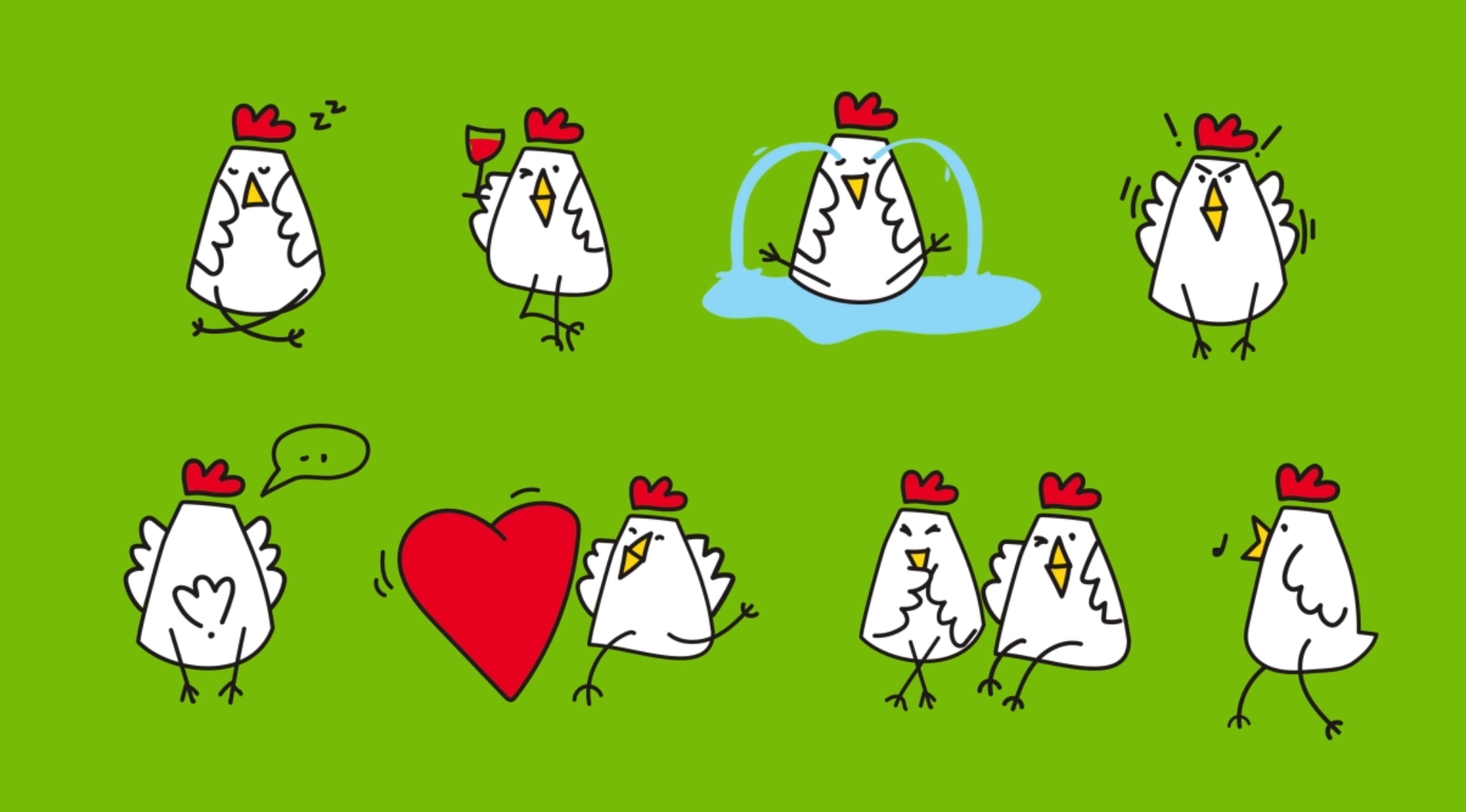 Chicken Kabanosi雞肉火腿腸即食零食包裝設計品牌起名與小雞吉祥物設計-表情包設計