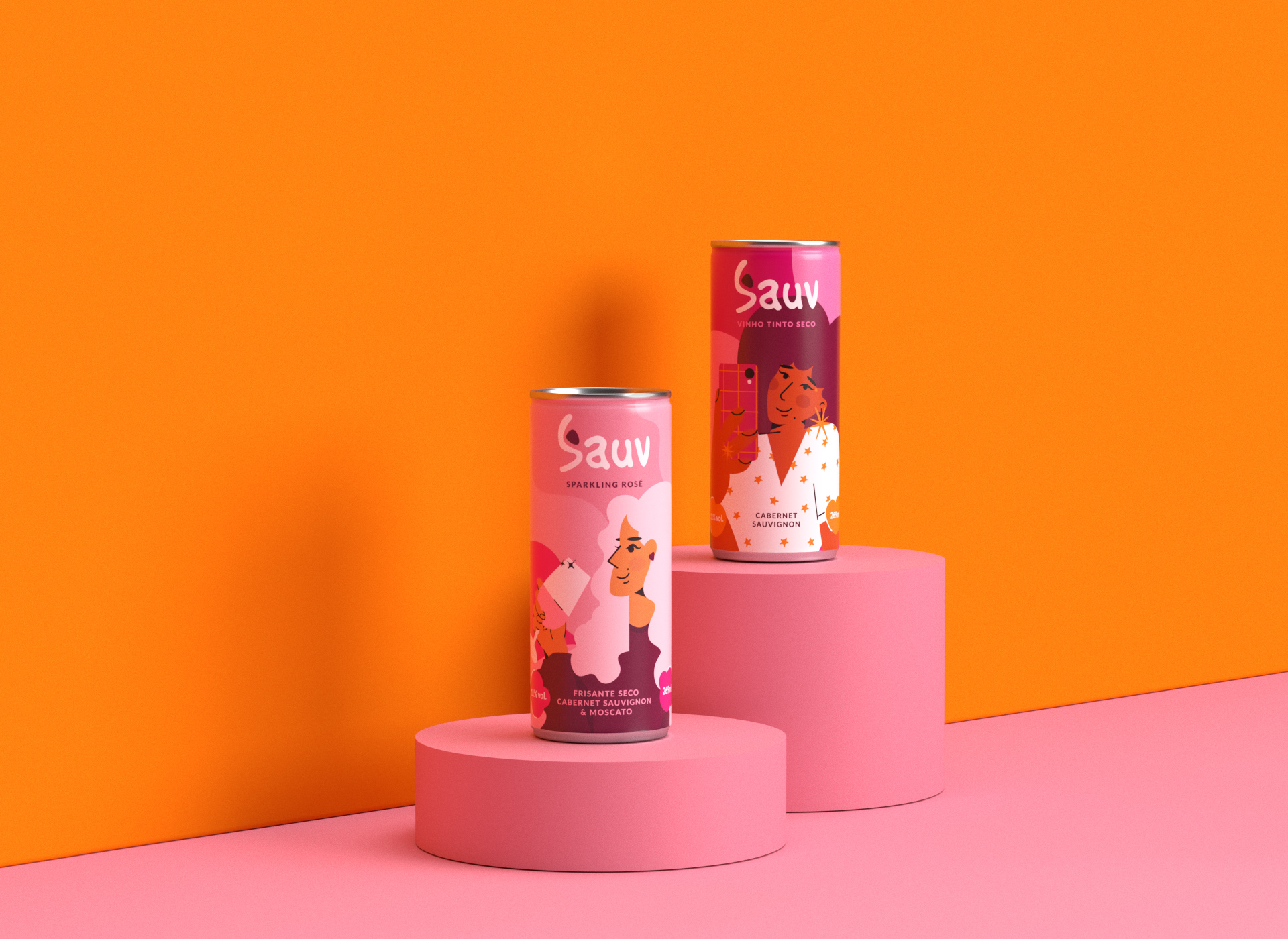 Sauv罐裝葡萄酒標(biāo)簽包裝設(shè)計和時尚人物插圖,開發(fā)年輕人更廣泛日常使用場景 Sauv罐裝葡萄酒標(biāo)簽包裝設(shè)計和時尚人物插圖,開發(fā)年輕人更廣泛日常使用場景