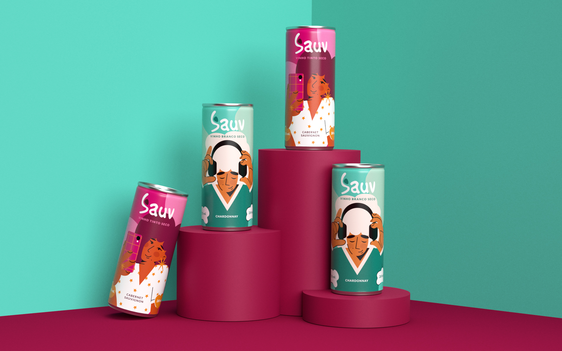 Sauv罐裝葡萄酒標(biāo)簽包裝設(shè)計和時尚人物插圖,開發(fā)年輕人更廣泛日常使用場景 Sauv罐裝葡萄酒標(biāo)簽包裝設(shè)計和時尚人物插圖,開發(fā)年輕人更廣泛日常使用場景