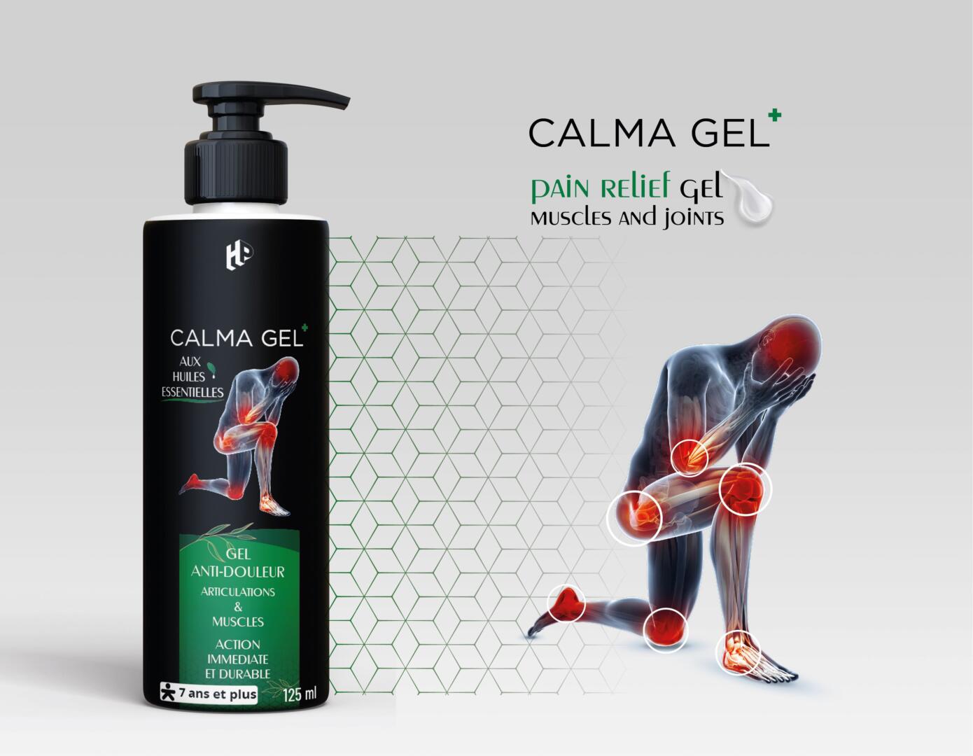 CALMA GEL 緩解肌肉疼痛和關(guān)節(jié)靈活鈣鎂凝膠包裝設(shè)計(jì)
