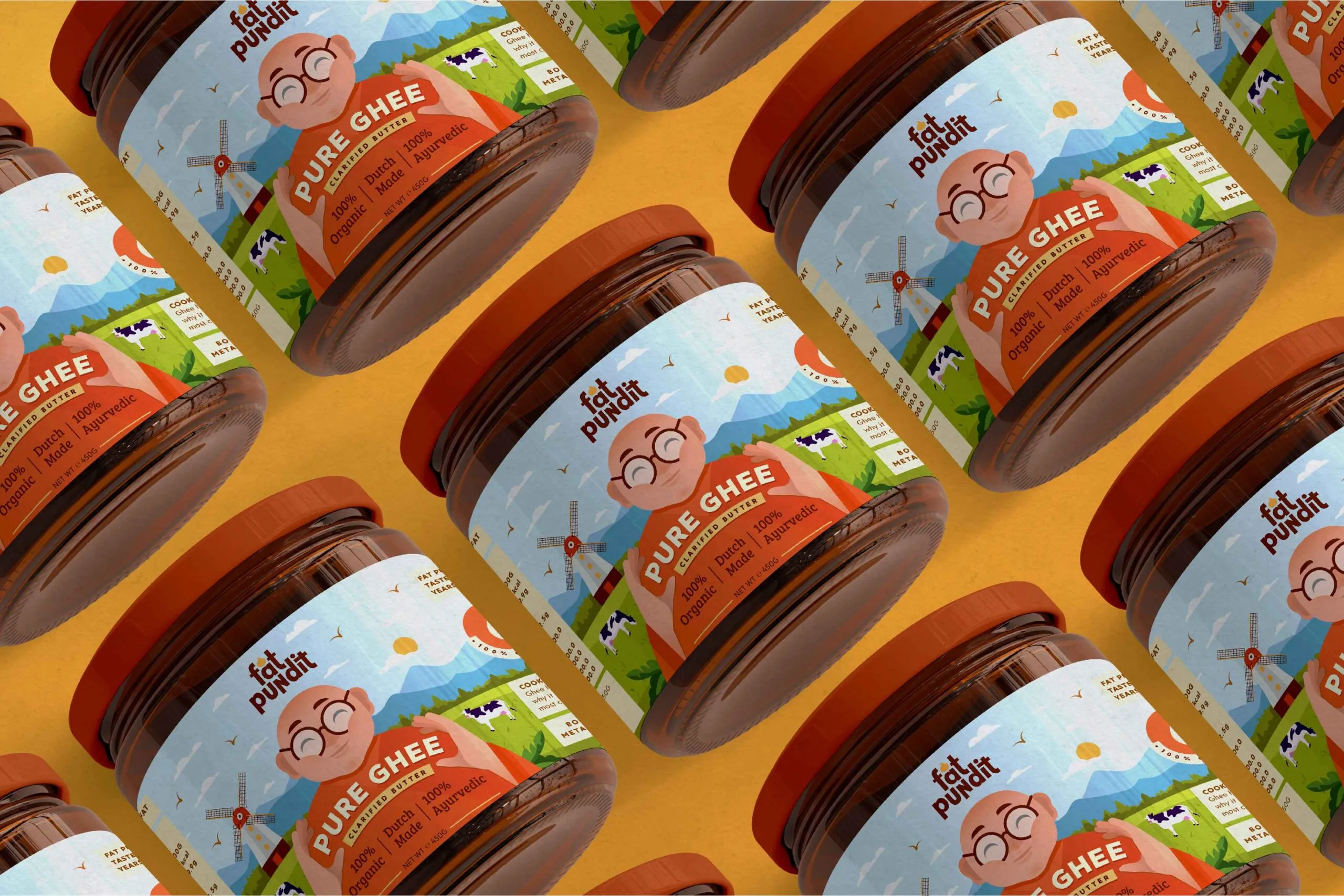 Fat Pundit瓶裝酥油黃油調(diào)味品包裝設(shè)計(jì)“胖專家人物插畫” Fat Pundit瓶裝酥油黃油調(diào)味品包裝設(shè)計(jì)“胖專家人物插畫”