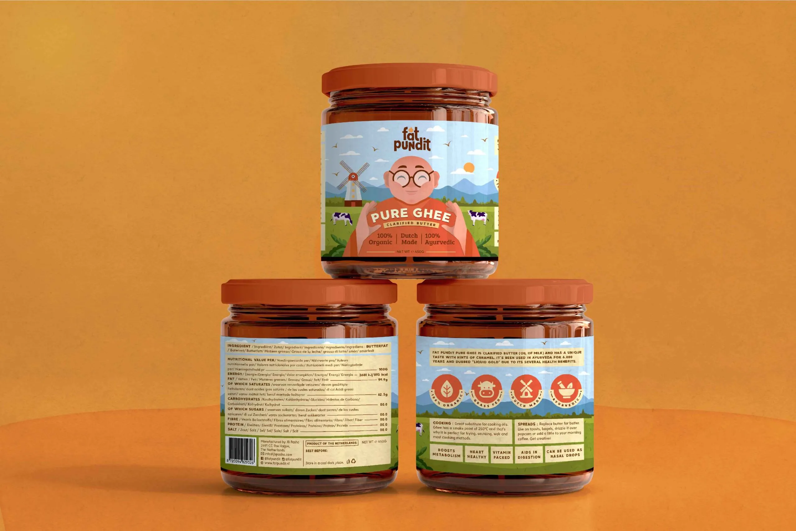 Fat Pundit瓶裝酥油黃油調(diào)味品包裝設(shè)計(jì)“胖專家人物插畫” Fat Pundit瓶裝酥油黃油調(diào)味品包裝設(shè)計(jì)“胖專家人物插畫”