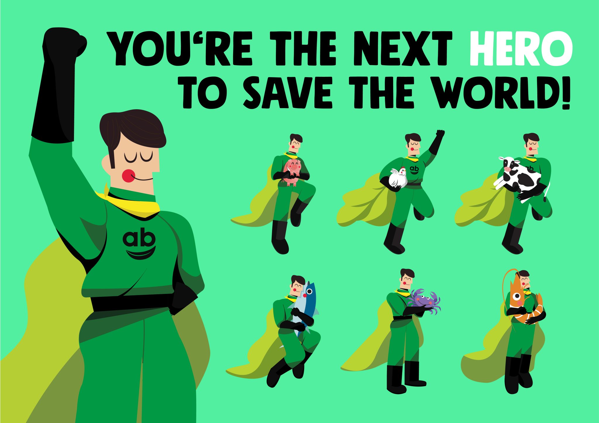 “絕對(duì)植物” 素食快餐肉食品包裝設(shè)計(jì) “拯救環(huán)境的植物英雄” 人物插畫(huà)