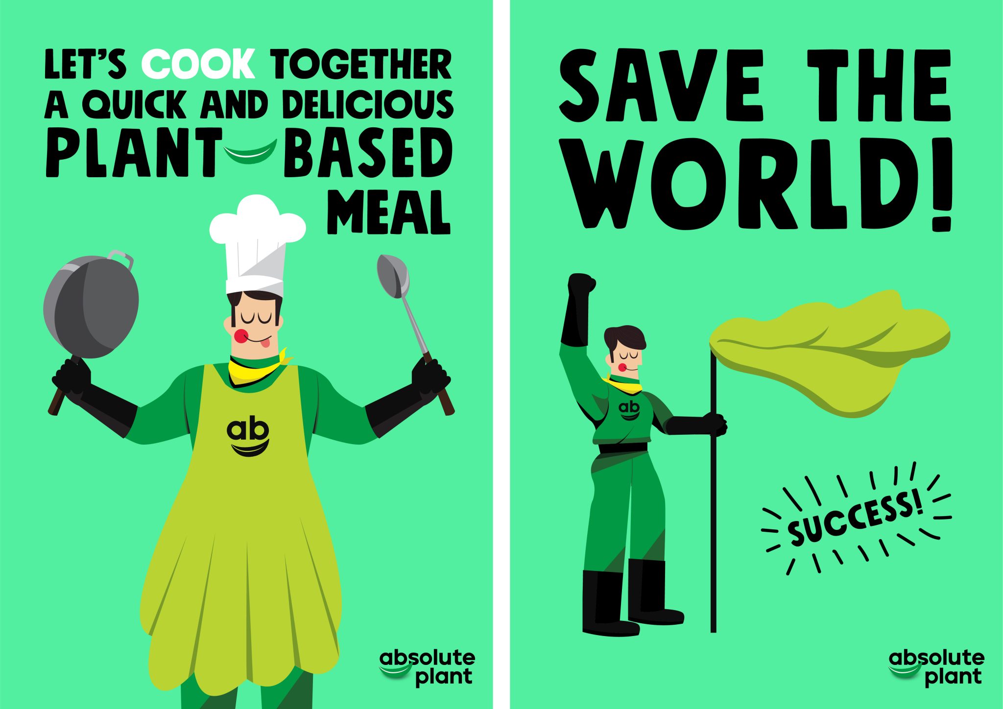 “絕對(duì)植物” 素食快餐肉食品包裝設(shè)計(jì) “拯救環(huán)境的植物英雄” 人物插畫(huà)