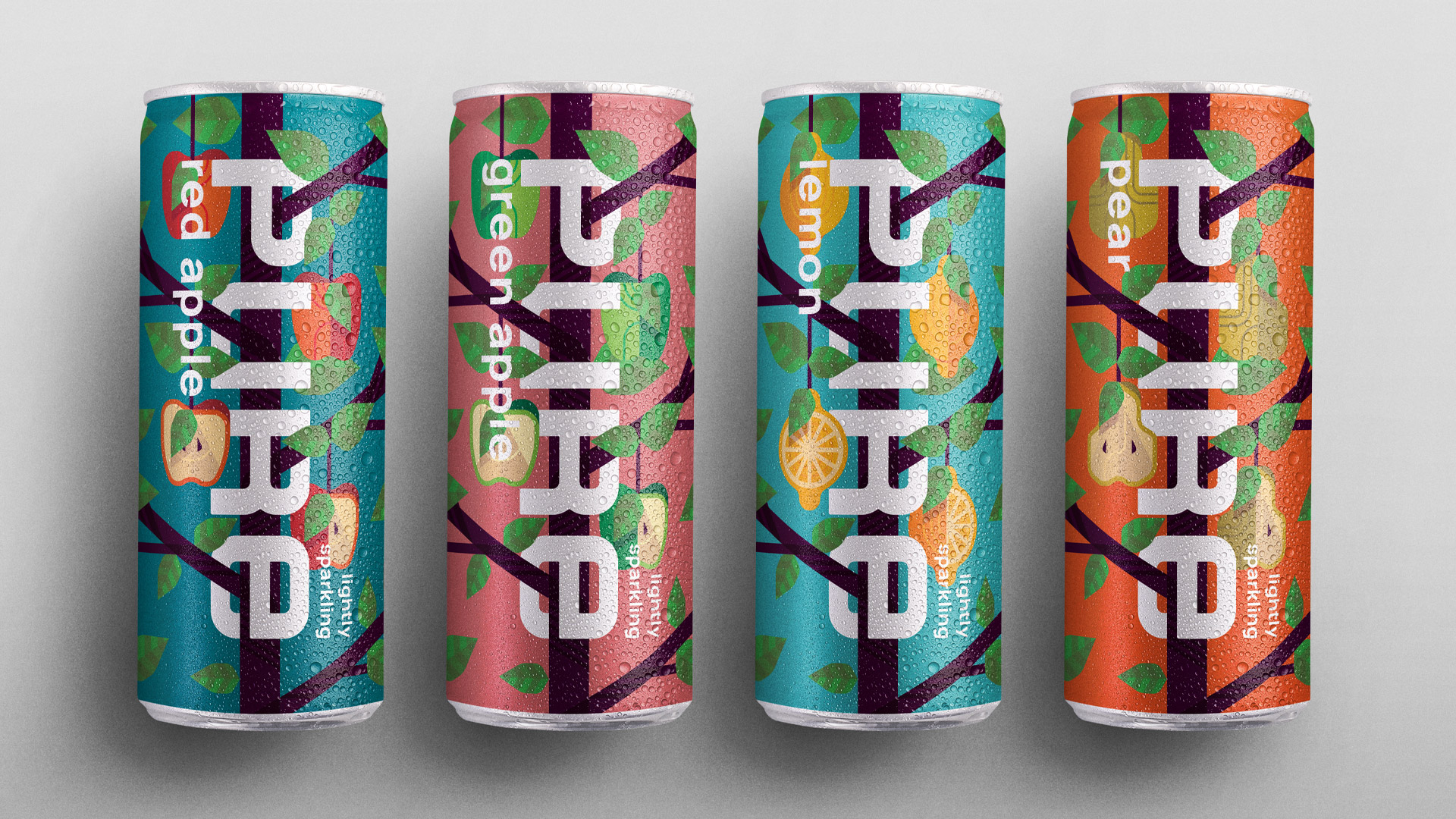 PURE罐裝蘇打水氣泡濃縮果汁飲料包裝設(shè)計(jì)“幾何圖案風(fēng)格” PURE罐裝蘇打水氣泡濃縮果汁飲料包裝設(shè)計(jì)“幾何圖案風(fēng)格”