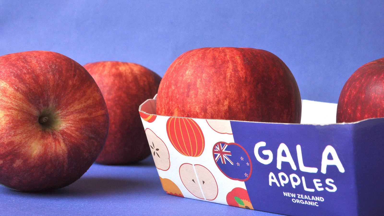 GALA 新西蘭有機(jī)蘋果節(jié)慶敞開式包裝盒設(shè)計(jì),新西蘭國旗色+扁平圖標(biāo)組合 GALA 新西蘭有機(jī)蘋果節(jié)慶敞開式包裝盒設(shè)計(jì),新西蘭國旗色+扁平圖標(biāo)組合
