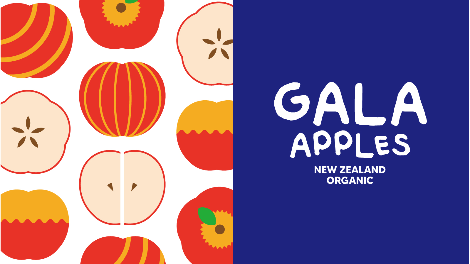 GALA 新西蘭有機(jī)蘋果節(jié)慶敞開式包裝盒設(shè)計(jì),新西蘭國旗色+扁平圖標(biāo)組合 GALA 新西蘭有機(jī)蘋果節(jié)慶敞開式包裝盒設(shè)計(jì),新西蘭國旗色+扁平圖標(biāo)組合