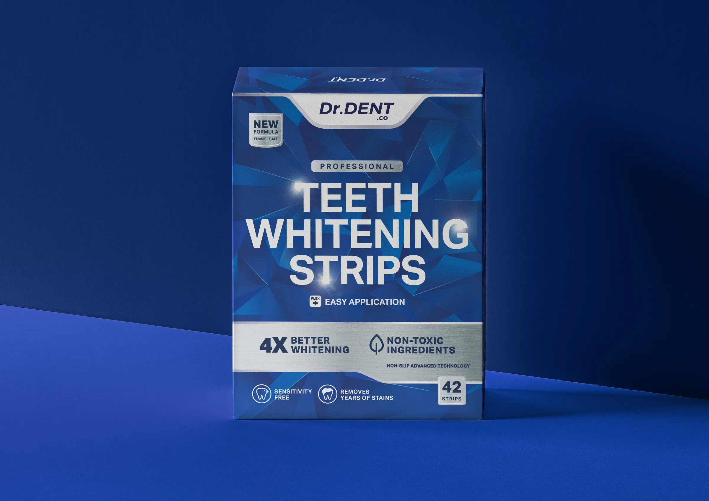 Dr.Dent牙齒美白條產(chǎn)品包裝設(shè)計(jì),藍(lán)色與銀色效果 Dr.Dent牙齒美白條產(chǎn)品包裝設(shè)計(jì),藍(lán)色與銀色效果