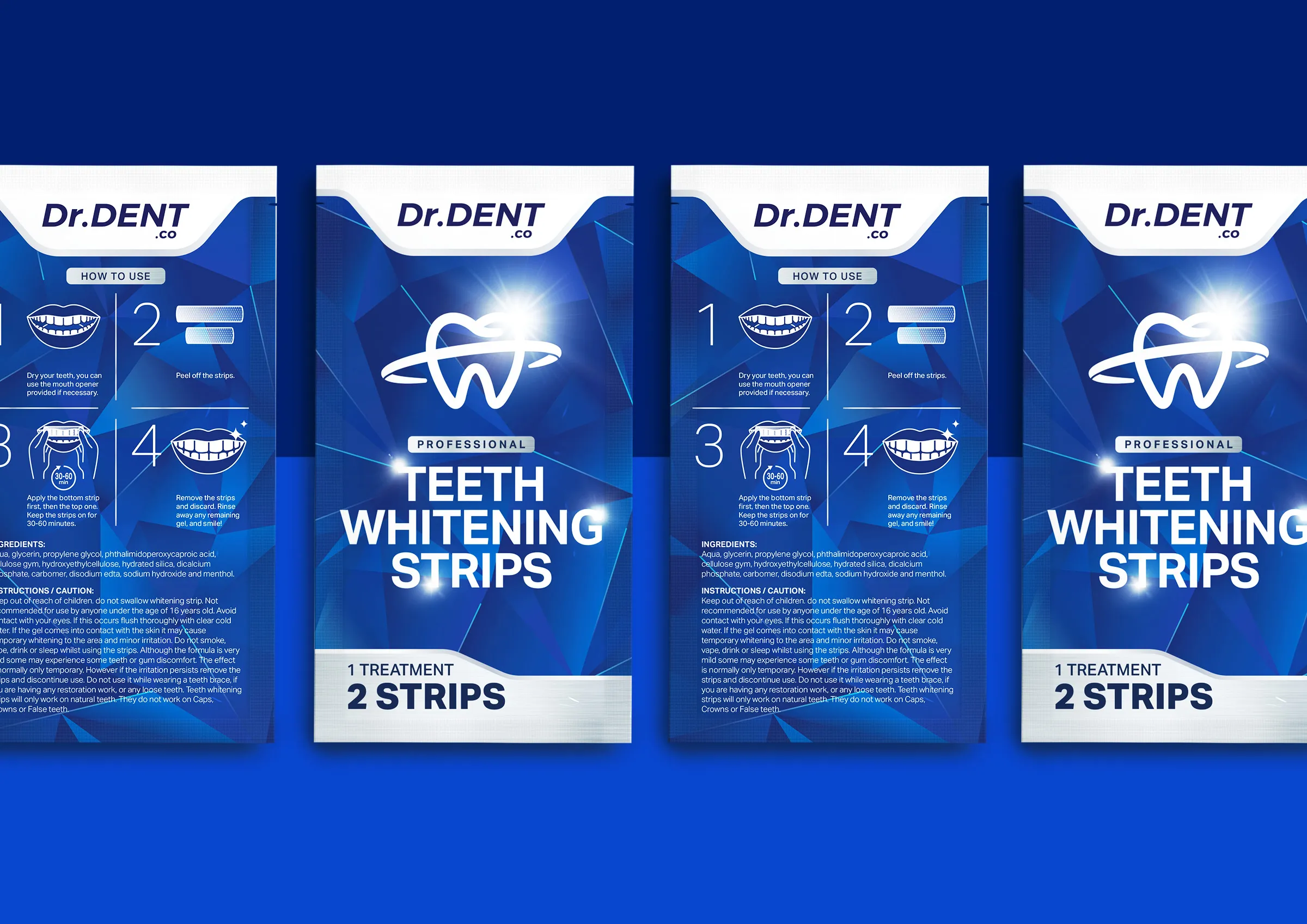 Dr.Dent牙齒美白條產(chǎn)品包裝設(shè)計(jì),藍(lán)色與銀色效果 Dr.Dent牙齒美白條產(chǎn)品包裝設(shè)計(jì),藍(lán)色與銀色效果