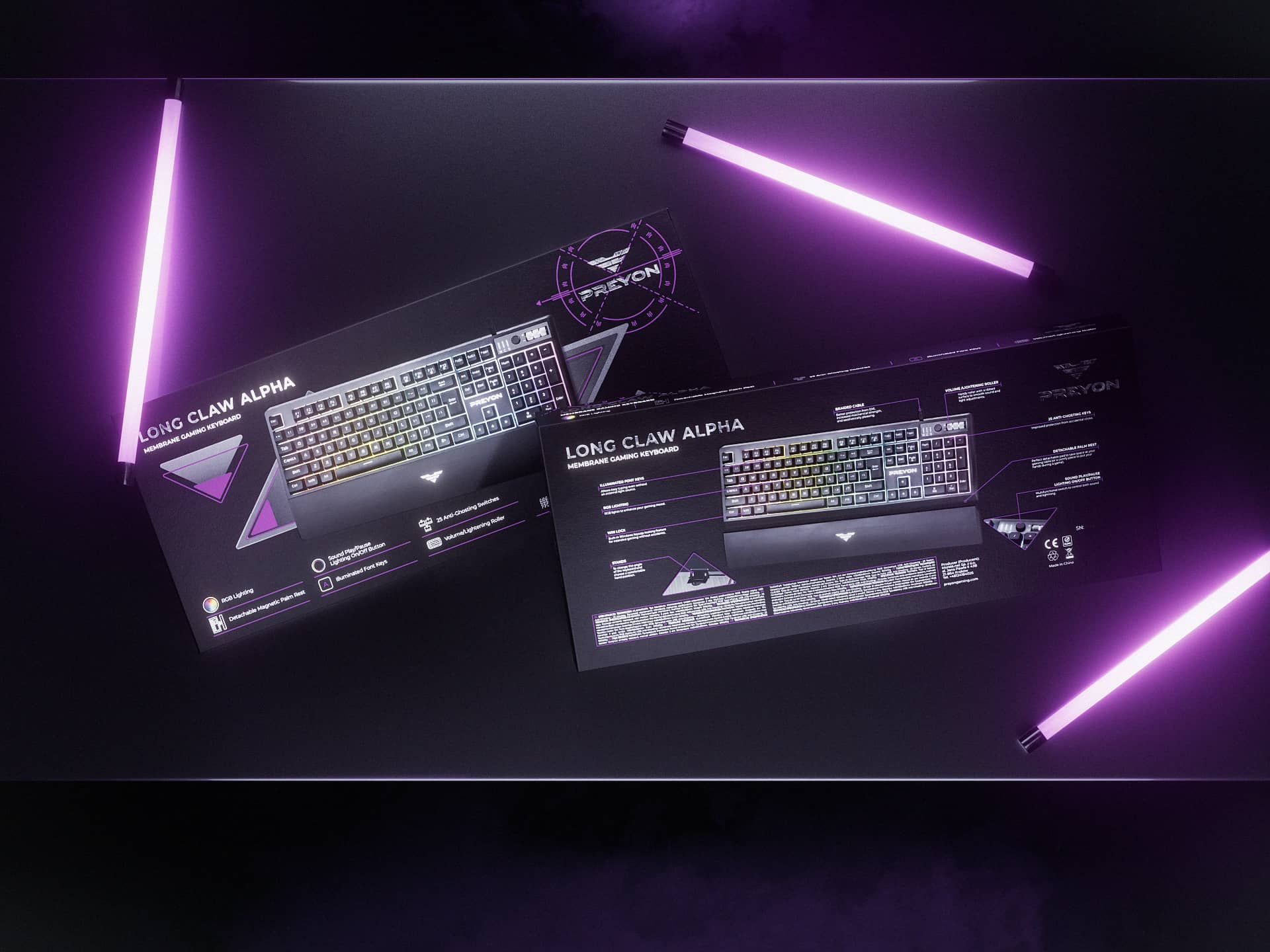 Preyon電腦游戲裝備品牌創(chuàng)建-品牌起名logo設(shè)計包裝設(shè)計，軍事美學(xué)風(fēng)格