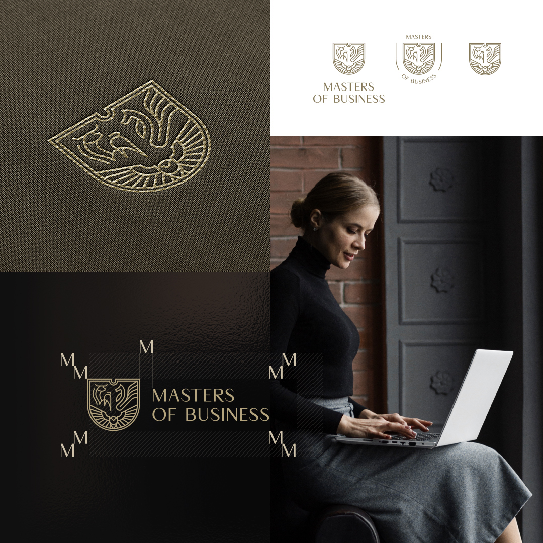 Masters高端企業(yè)在線商務培訓公司品牌vi視覺形象設計logo設計,盾牌徽章風格 Masters高端企業(yè)在線商務培訓公司品牌vi視覺形象設計logo設計,盾牌徽章風格