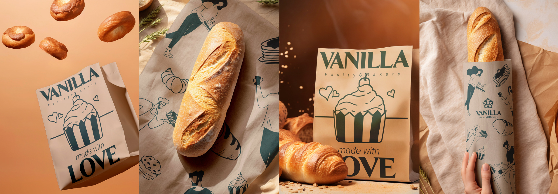 VANILA 面包店品牌形象logo設(shè)計(jì)與扁平插畫設(shè)計(jì) VANILA 面包店品牌形象logo設(shè)計(jì)與扁平插畫設(shè)計(jì)