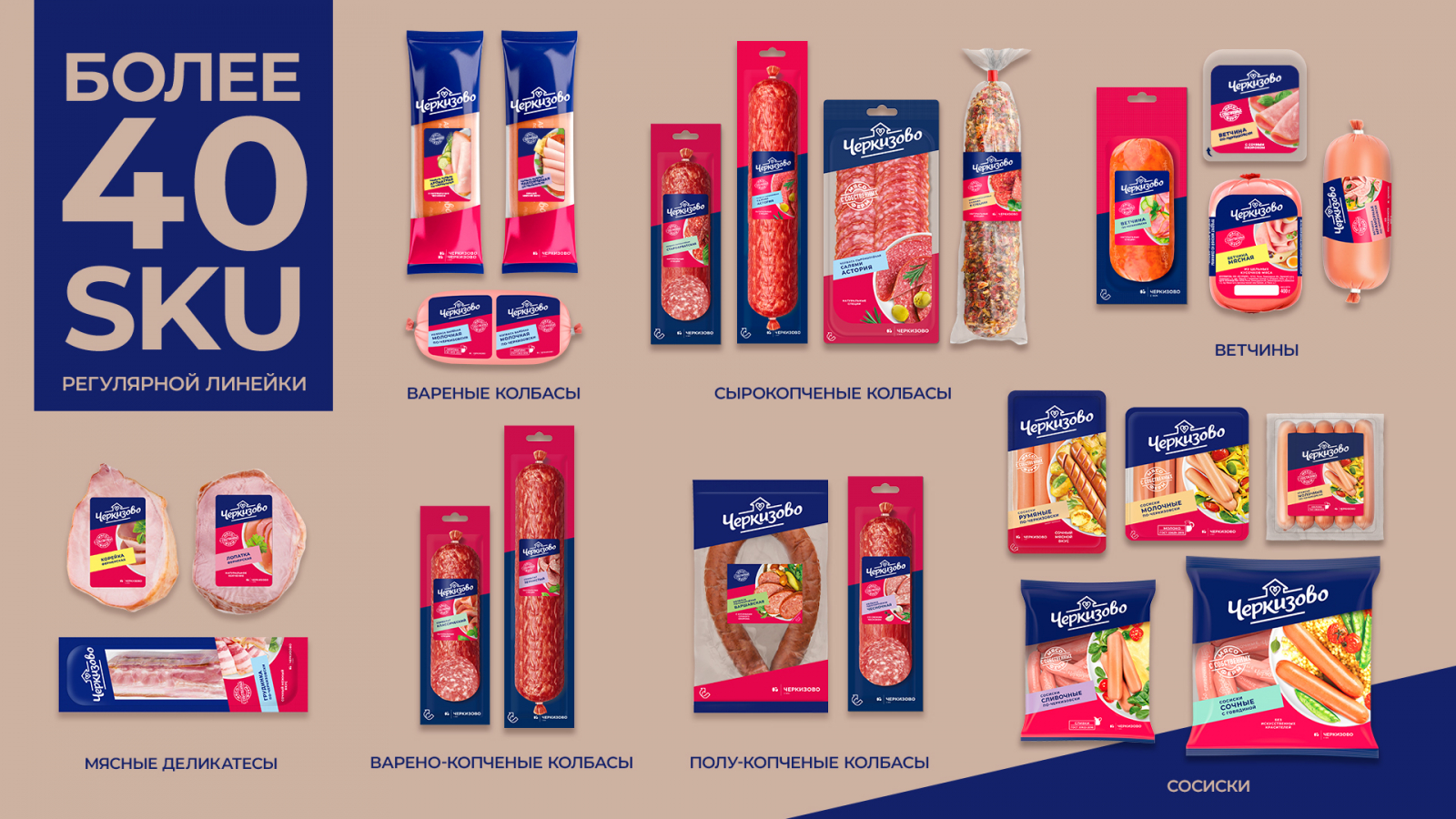 Cherkizovo香腸系列包裝設計規(guī)劃，加強品牌區(qū)域突出食品美味