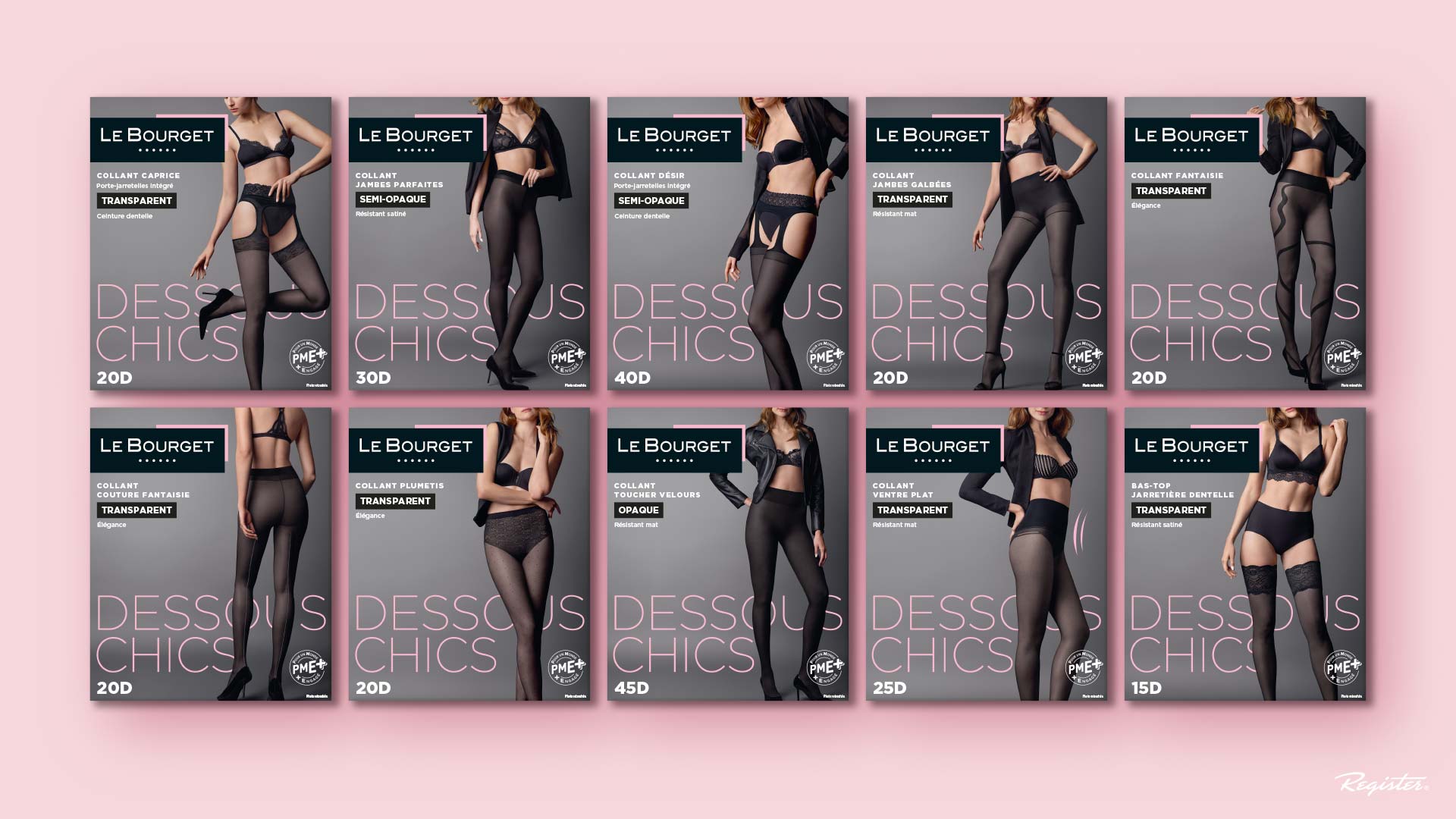 Le Bourget女性性感內(nèi)衣緊身褲產(chǎn)品包裝設(shè)計(jì)，時(shí)尚雜志風(fēng)格