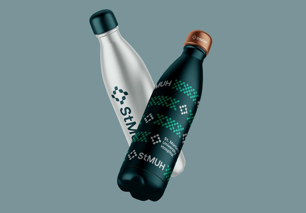 stMUH 圣馬丁大學(xué)醫(yī)院品牌視覺(jué)識(shí)別vi設(shè)計(jì)logo設(shè)計(jì)，葉子十字元素