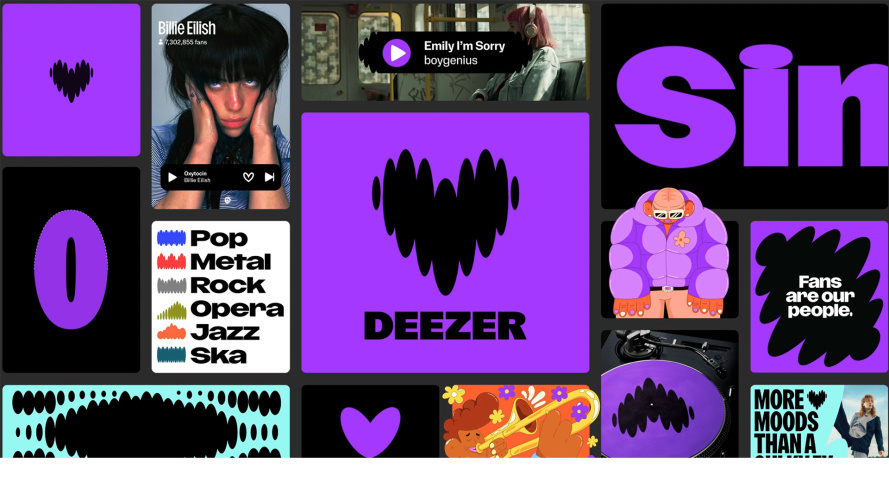 Deezer音樂平臺app品牌logo設計vi視覺形象識別設計,跳動的心臟 Deezer音樂平臺app品牌logo設計vi視覺形象識別設計,跳動的心臟
