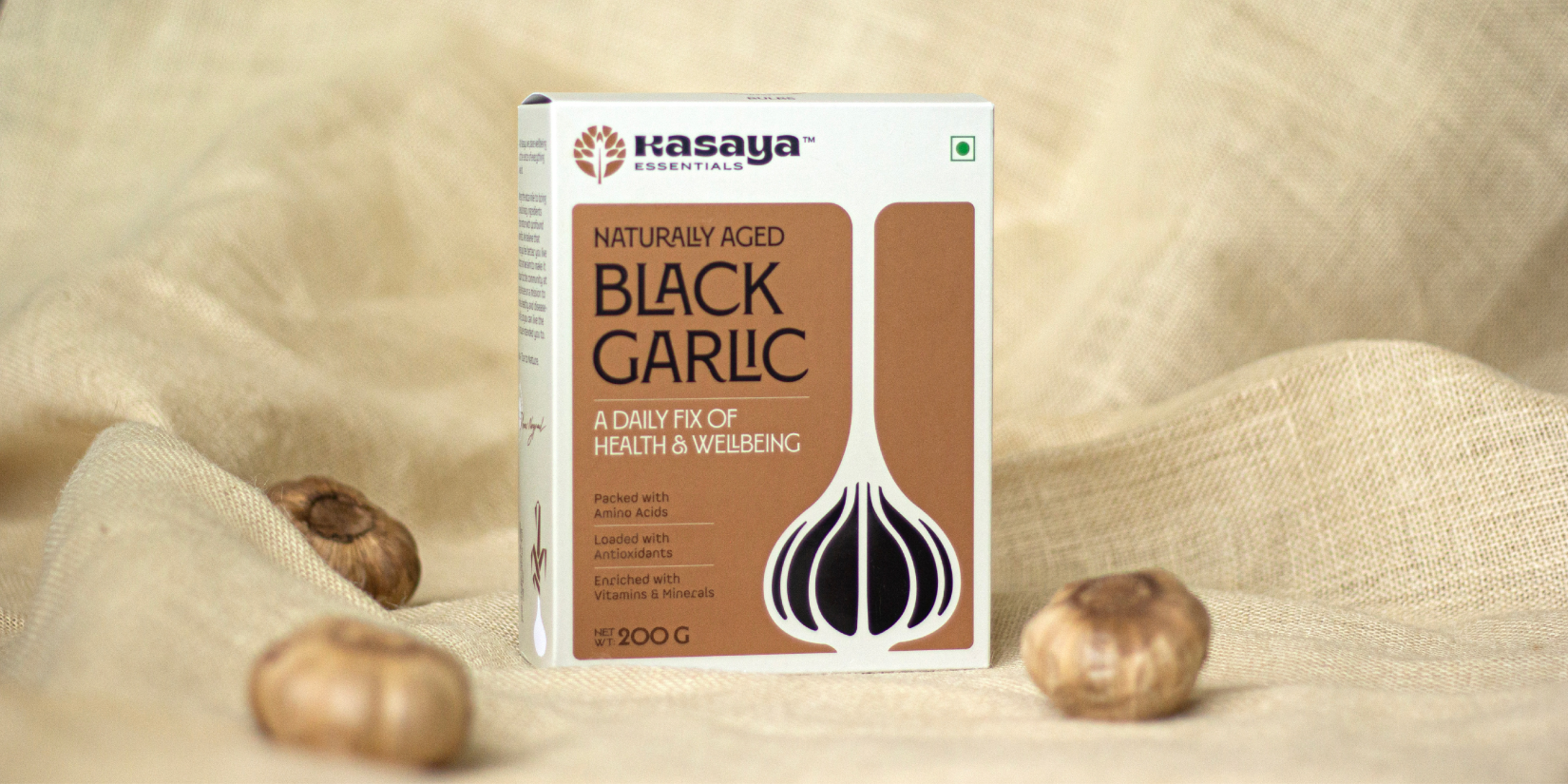 Kasaya發(fā)酵黑蒜健康養(yǎng)生滋補(bǔ)品品牌創(chuàng)建-命名-logo-包裝設(shè)計(jì) Kasaya發(fā)酵黑蒜健康養(yǎng)生滋補(bǔ)品品牌創(chuàng)建-命名-logo-包裝設(shè)計(jì)