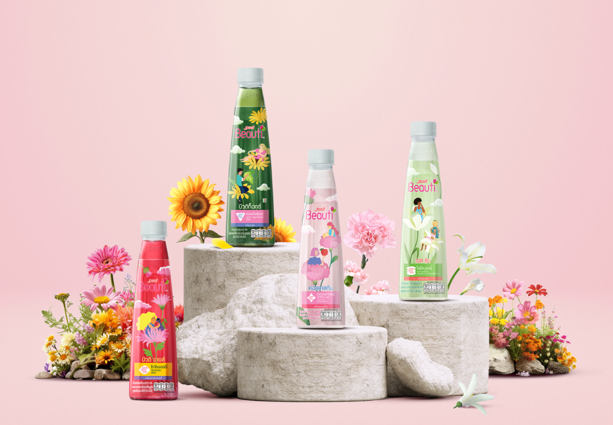 Sappe Beauti 功能保健草本飲料包裝設計“植物花卉自熱美學主義插畫”