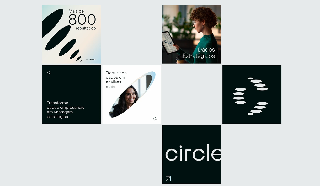 Circledata 數(shù)據(jù)分析公司logo設(shè)計品牌視覺形象vi設(shè)計。抽象橢圓形元素