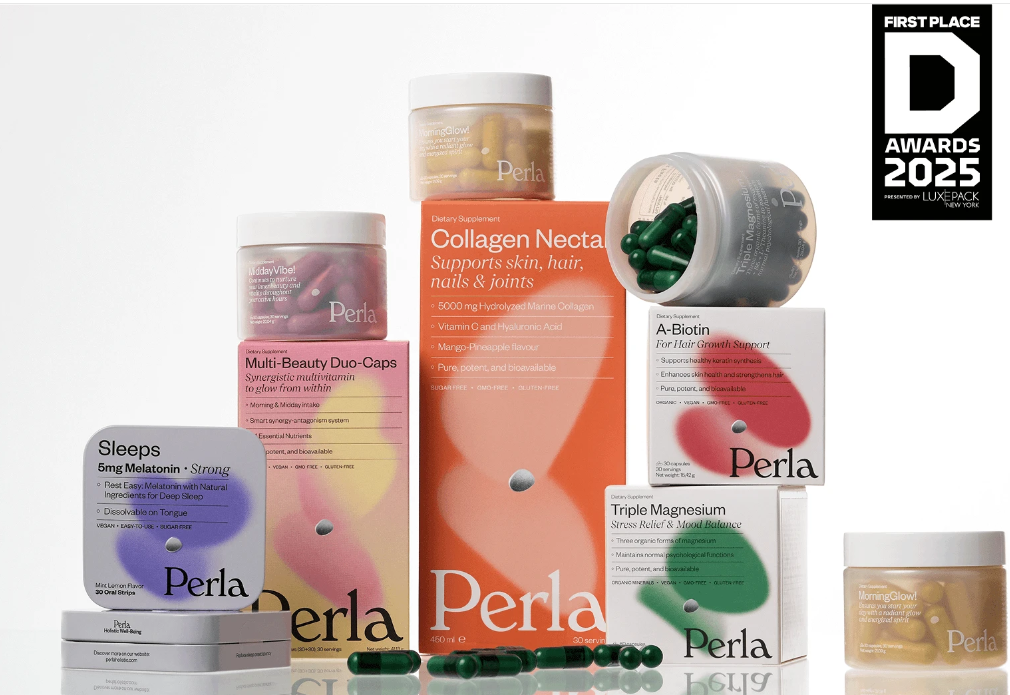 Perla美容保健品營(yíng)養(yǎng)補(bǔ)充劑包裝設(shè)計(jì)，貝殼珍珠模糊下效果