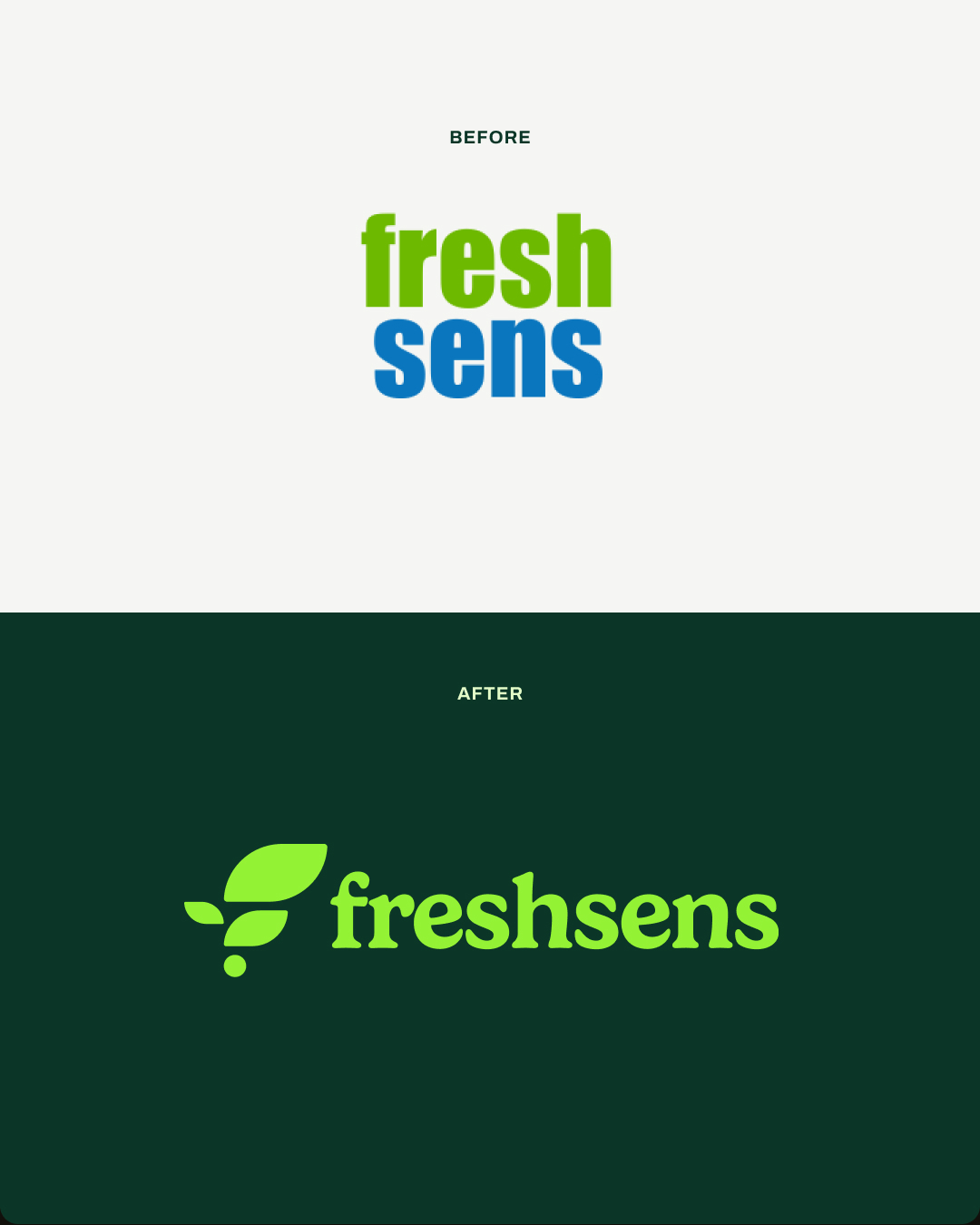 FreshSens農(nóng)業(yè)科技公司logo設(shè)計(jì)葉子元素