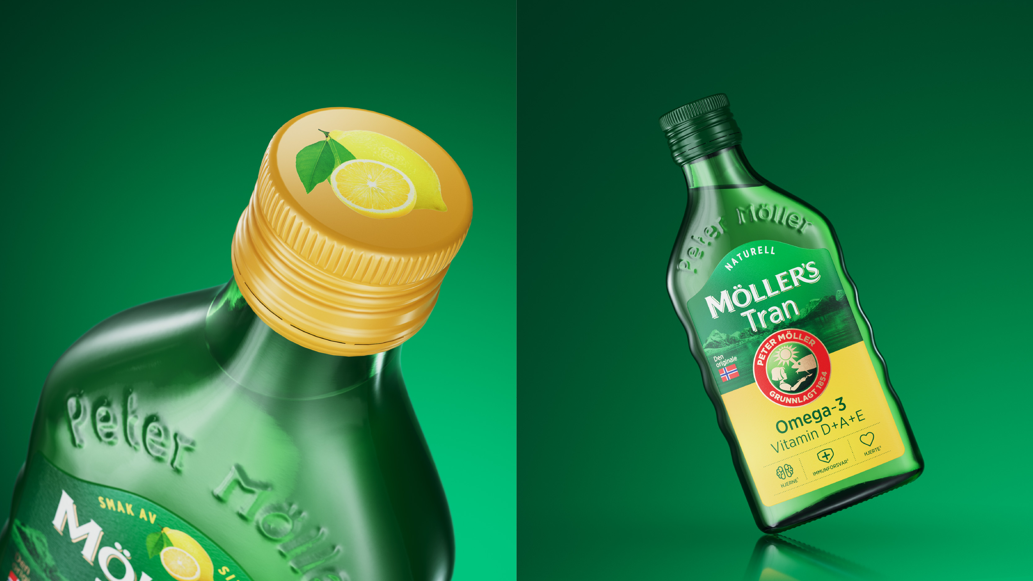 M?ller鱈魚肝油Omega-3保健品重新設計包裝，統(tǒng)一品牌風格，改變雜亂感覺