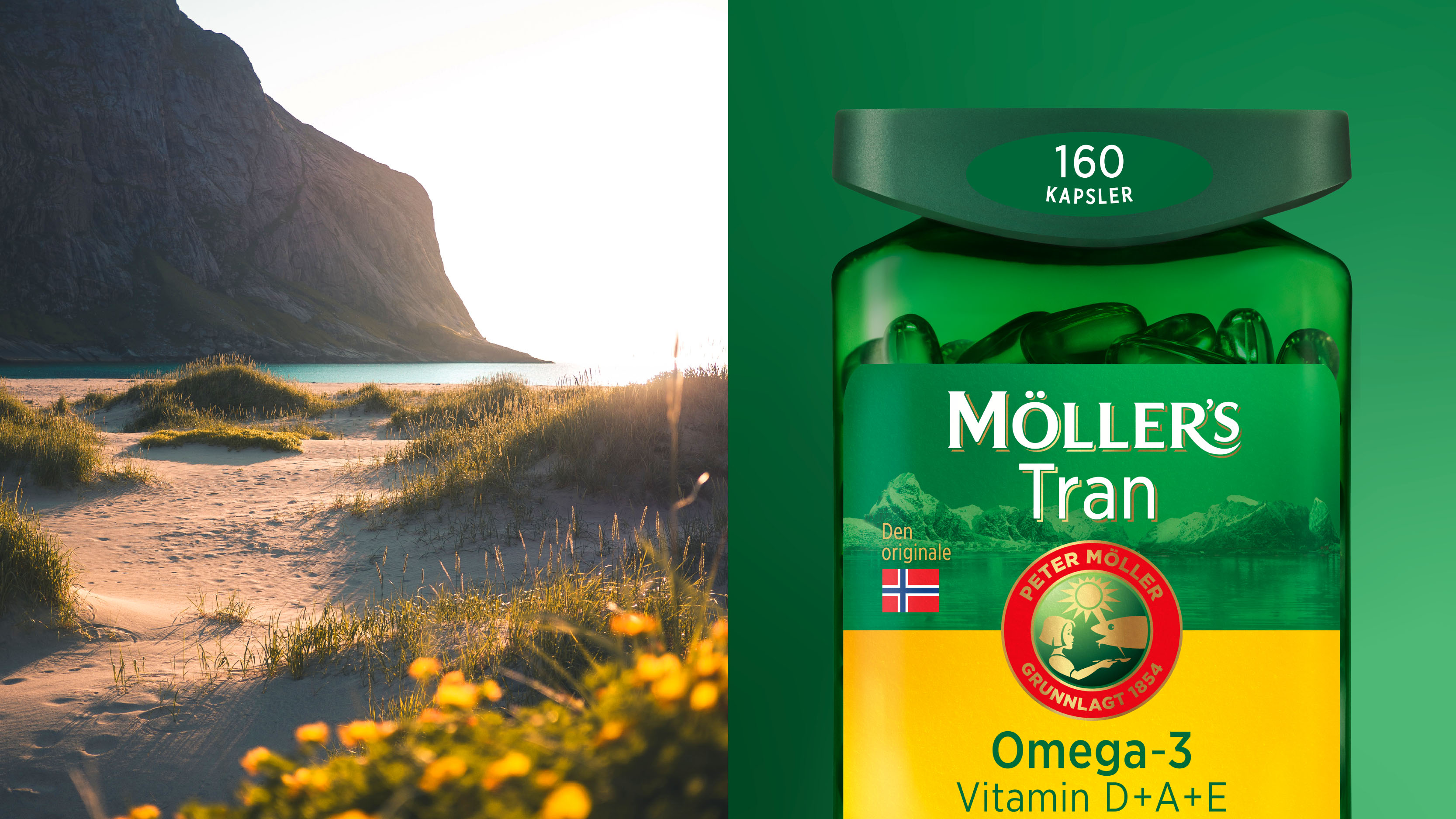 M?ller鱈魚肝油Omega-3保健品重新設計包裝，統(tǒng)一品牌風格，改變雜亂感覺