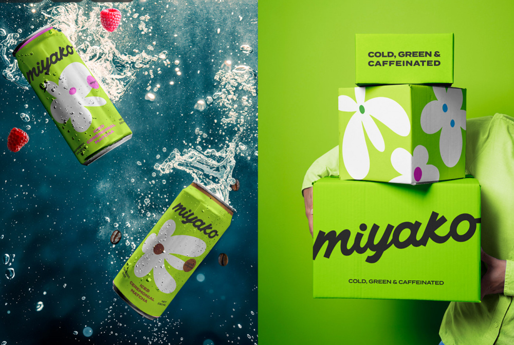 MIYAKO 創(chuàng)新日式抹茶飲料包裝設計與品牌塑造,嫩綠色+自由的白色花朵 MIYAKO 創(chuàng)新日式抹茶飲料包裝設計與品牌塑造,嫩綠色+自由的白色花朵