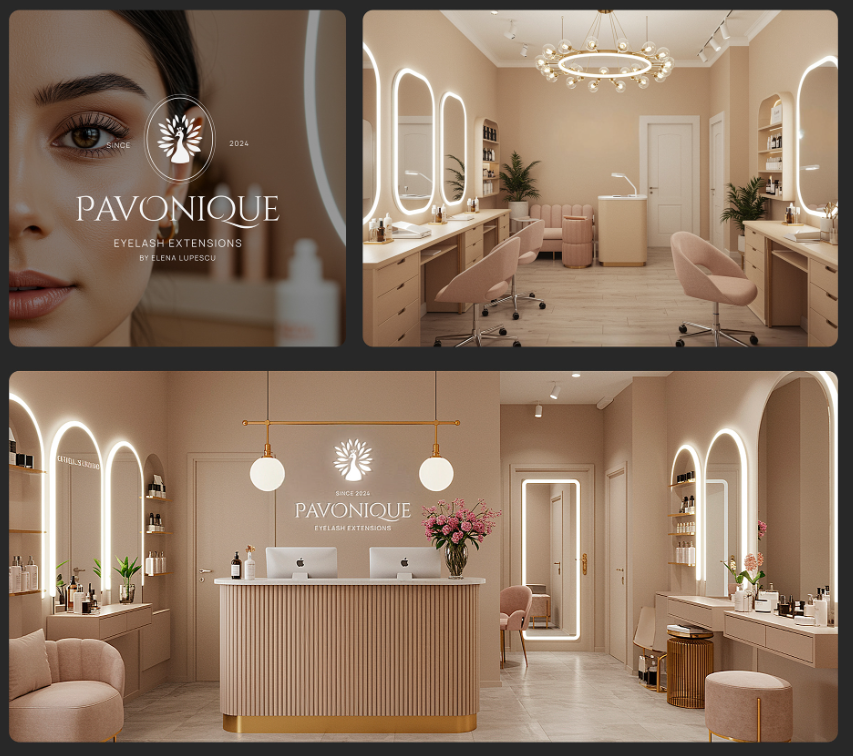 PAVONQUE繡眉睫毛醫(yī)療美容機構(gòu)孔雀logo設計品牌形象vi設計