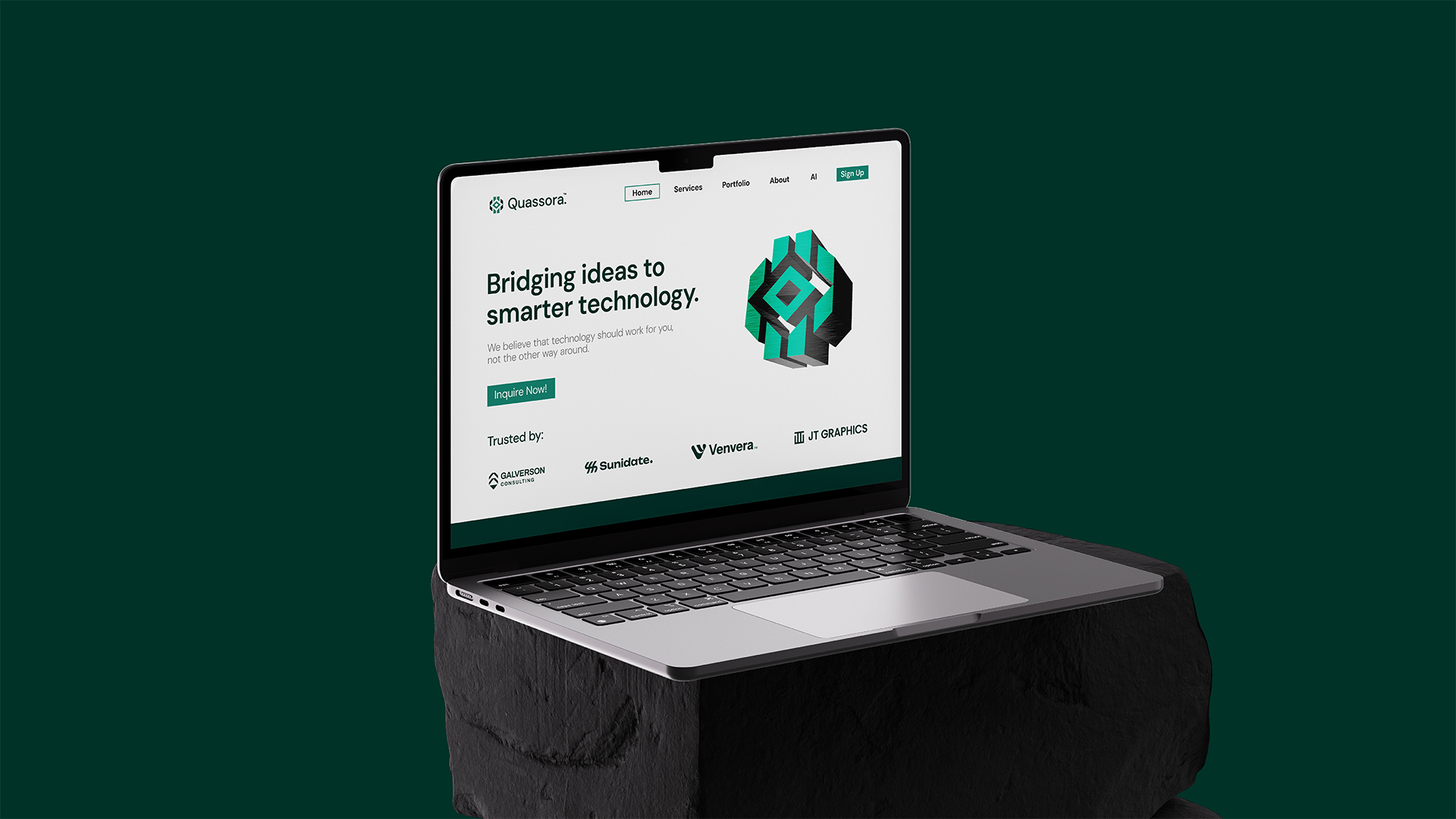 Quassora IT科技初創(chuàng)公司logo設(shè)計視覺識別vi設(shè)計，芯片與編碼元素